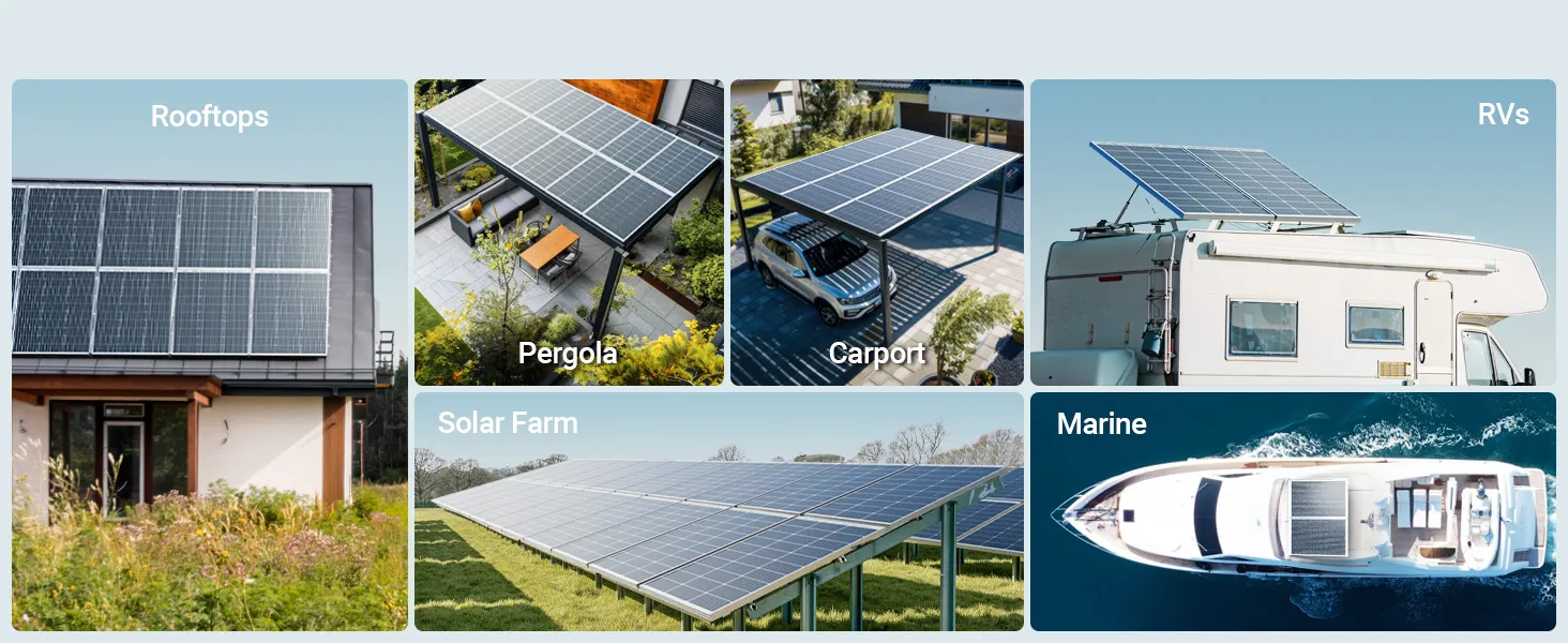 200W Painel Solar Policristalino Impermeável IP67 para Sistemas Off-Grid