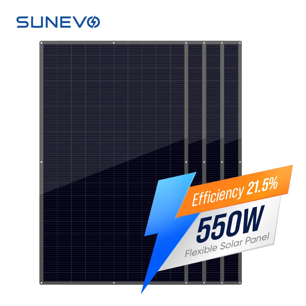 Kit de Painéis Solares Flexíveis e Impermeáveis Sunevo IP65 12V 500W 550W Leves para Superfícies Curvas RV Van Caminhão Marinho
