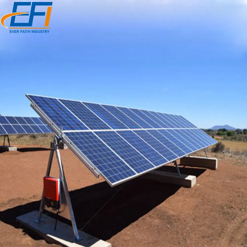 Kits de Montagem de Painéis Solares com Inclinação para Montagem no Solo para Sistema de Painéis Solares