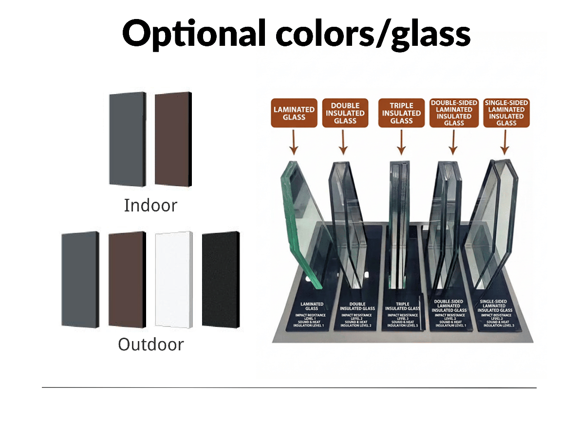 Energy Efficient Aluminum Window Low E Glass Thermal Break Argon Filled EPDM Seal Weatherproof for High Rise Building