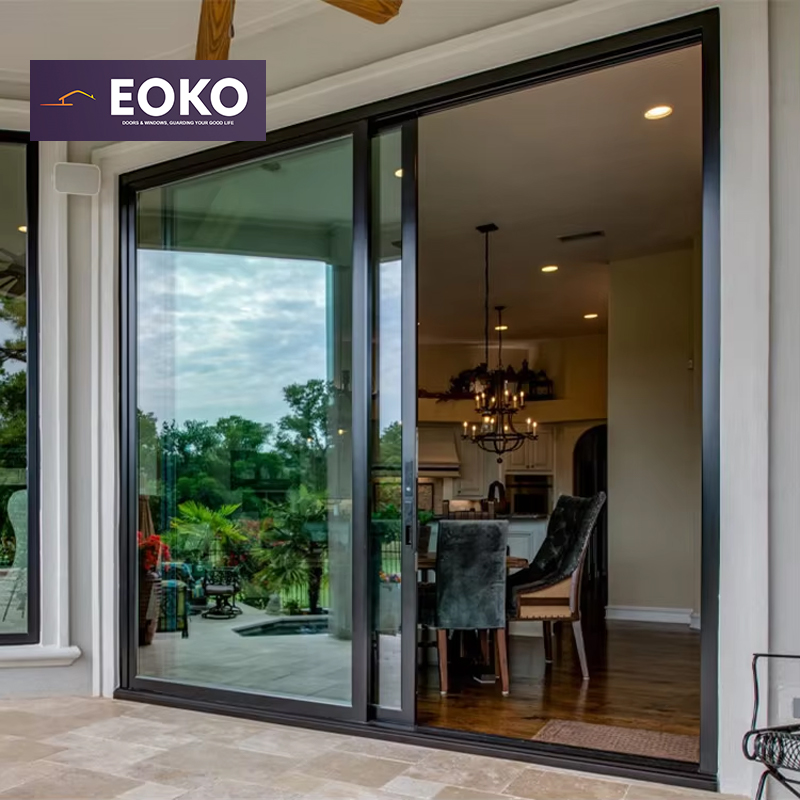 EOKO Exterior Custom Aluminum Thermal Break Triple Glazed Low-E Glass Sliding Doors For Villa
