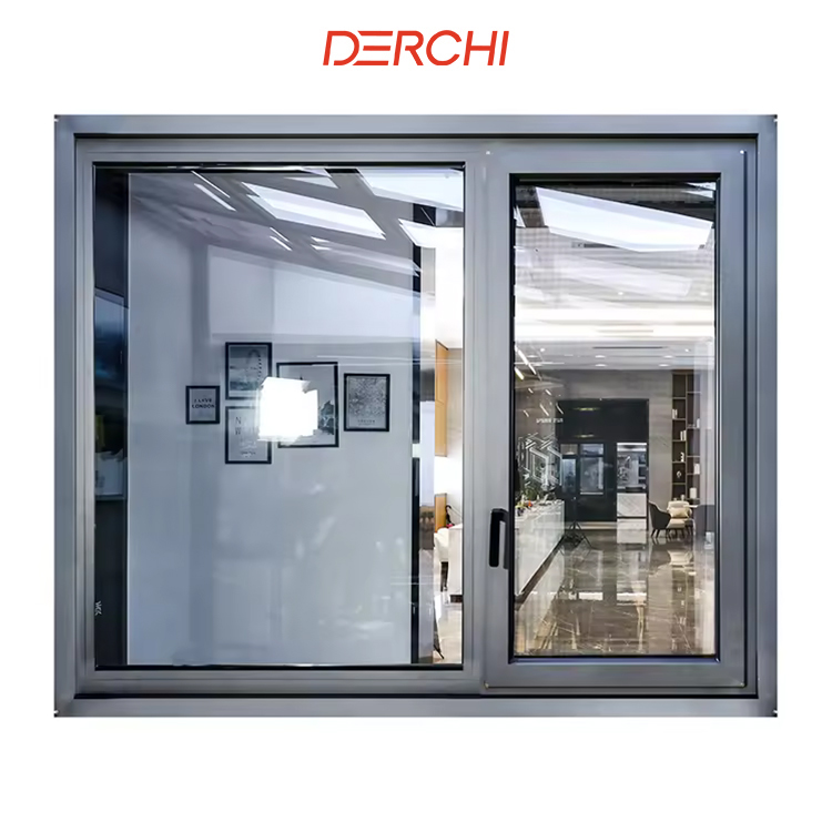 DERCHI NFRC AS2047 Waterproof Customizable Horizontal Outward Open Casement Aluminum Windows with Automatic Smart Louver