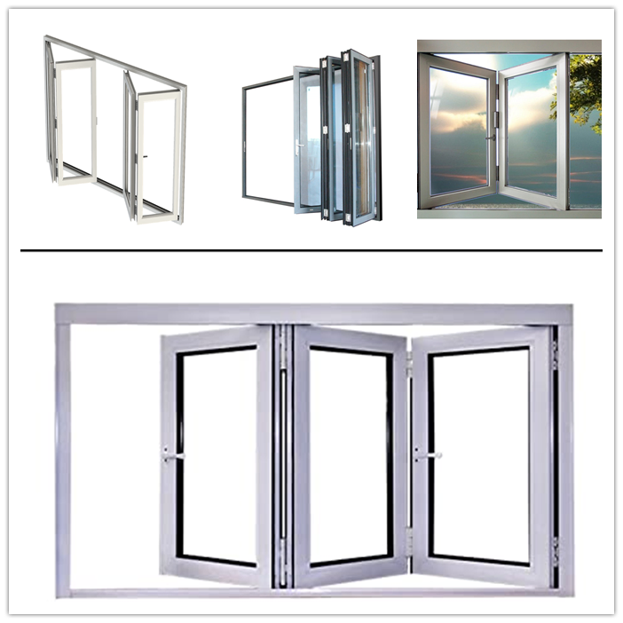 As2047 Cheap Aluminum Bifold Glass Windows Thermal Break Aluminum Folding Window