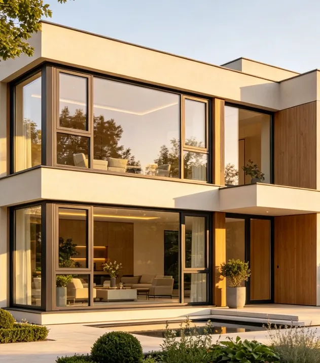 Aluminum Casement Window with Energy-Efficient Double Glazing and UV Protection