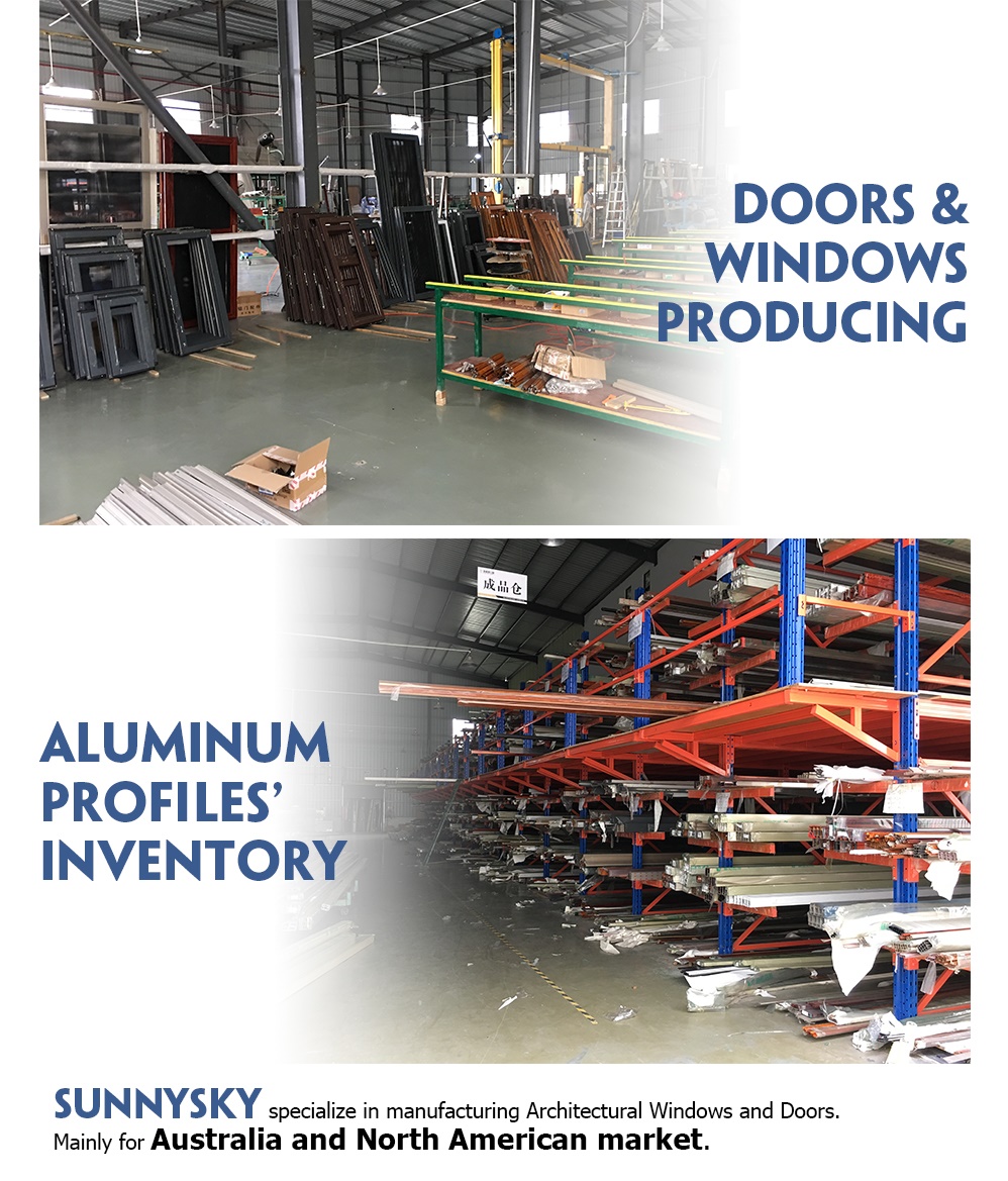 Sunnysky Customized Design Modern Aluminum Frame Fixed Window Floor to Ceiling Glass Windows for Villas