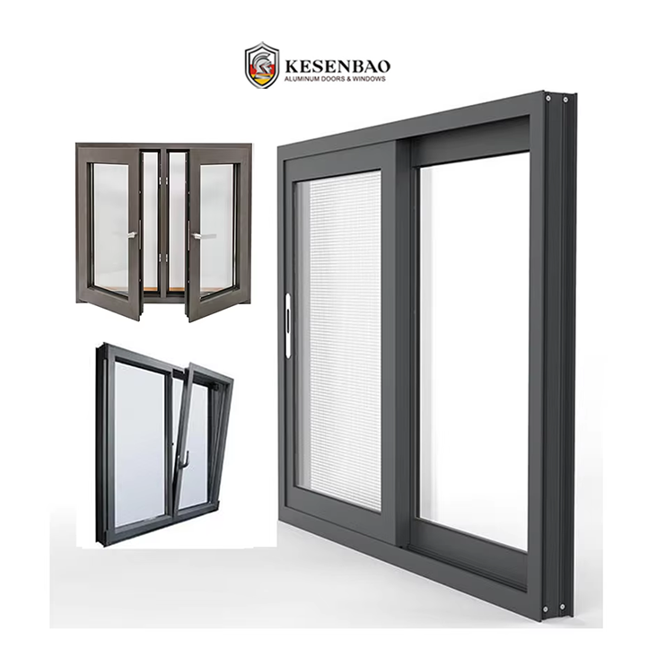Wholesale Energy Saving Sliding Aluminum Windows Waterproof Double Glazed Sliding Window for Apartment Villa