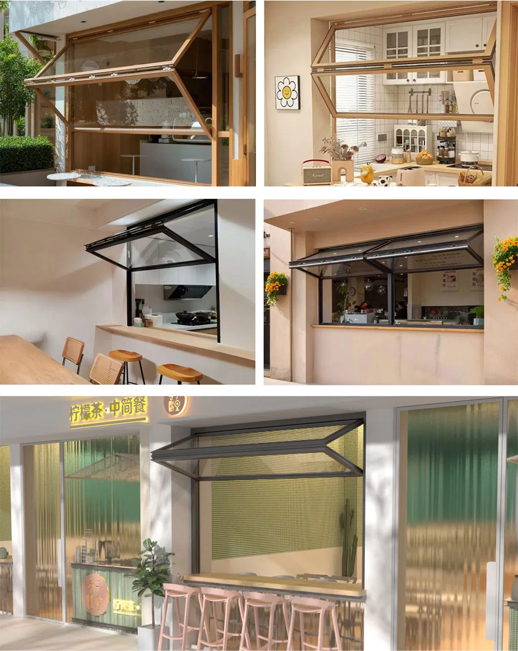 Durable Energy Efficient Aluminum up Folding Window Double Glazed Glass and Waterproof Construction Window