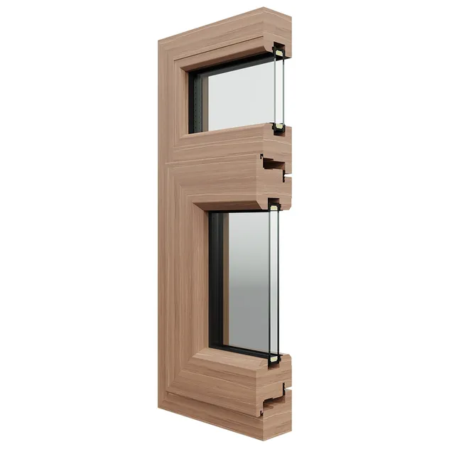 Luxury Finish Wood-Clad Aluminum Windows Premium Wood Aluminum Composite Windows for Residential Interior Renovation Upgrade