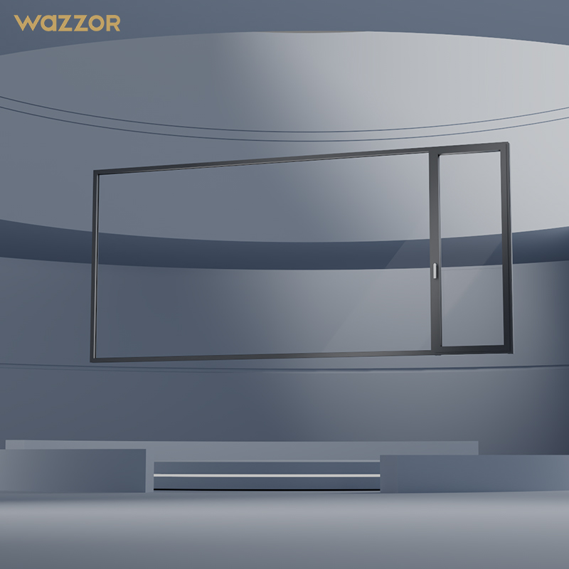 Wazzor Industrial Exterior Large Insulated Low-E Glass Tilt And Turn Window Tempered Glass Window Aluminum Casement Windows