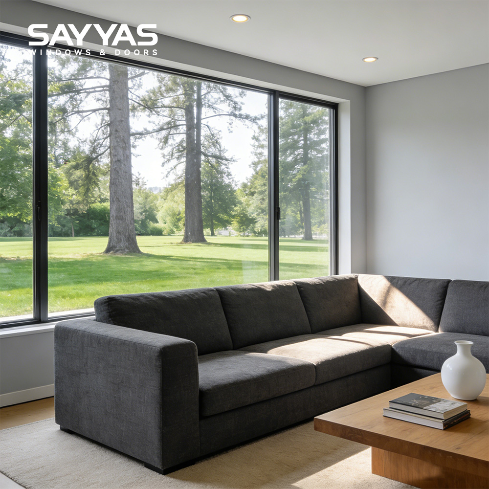 Sayyas Windows GR75-IW Modern Energy Efficient Thermal Break Double Glazing Soundproof Aluminium Windows Manufacturer China