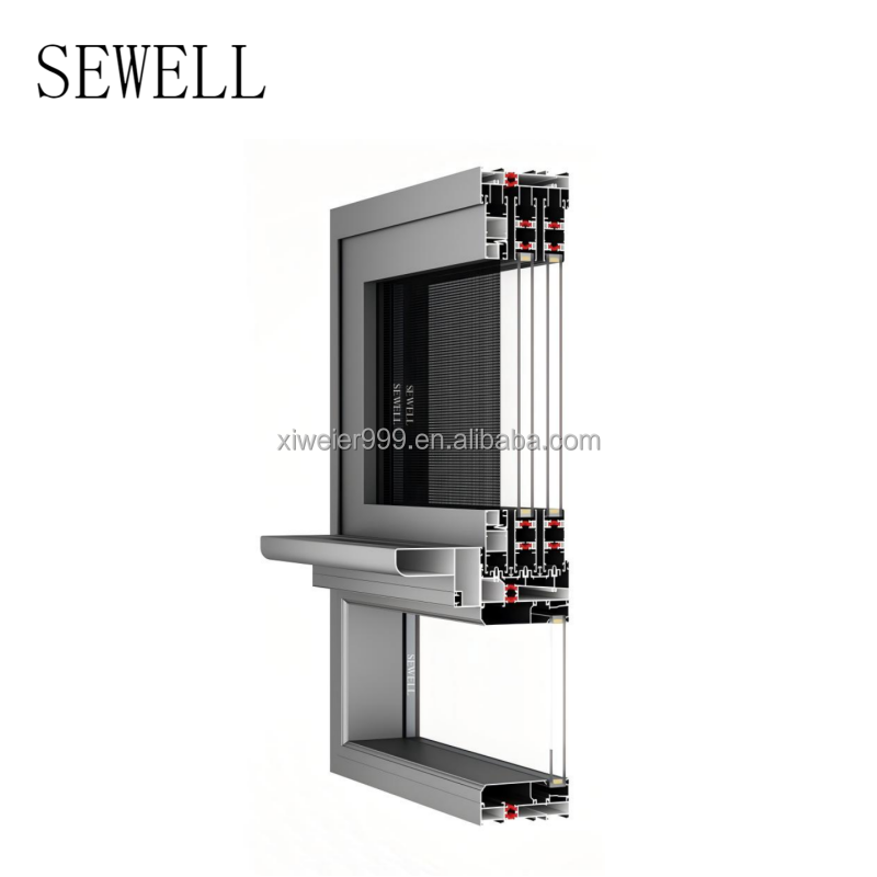 Best Quality Modern Soundproof Tempered Double Glass Thermal Break Aluminum Sliding Window