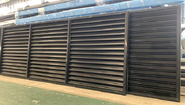 Customized Industrial Outdoor Building Exterior Fixed Shutters Aluminum Alloy Airfoil Wing Sun Louver Blade Windows Horizontal