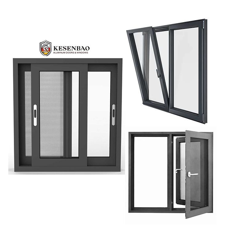Factory Custom Size Thermal Break tempered glass Aluminum Sliding windows for Hotel Applications Exterior