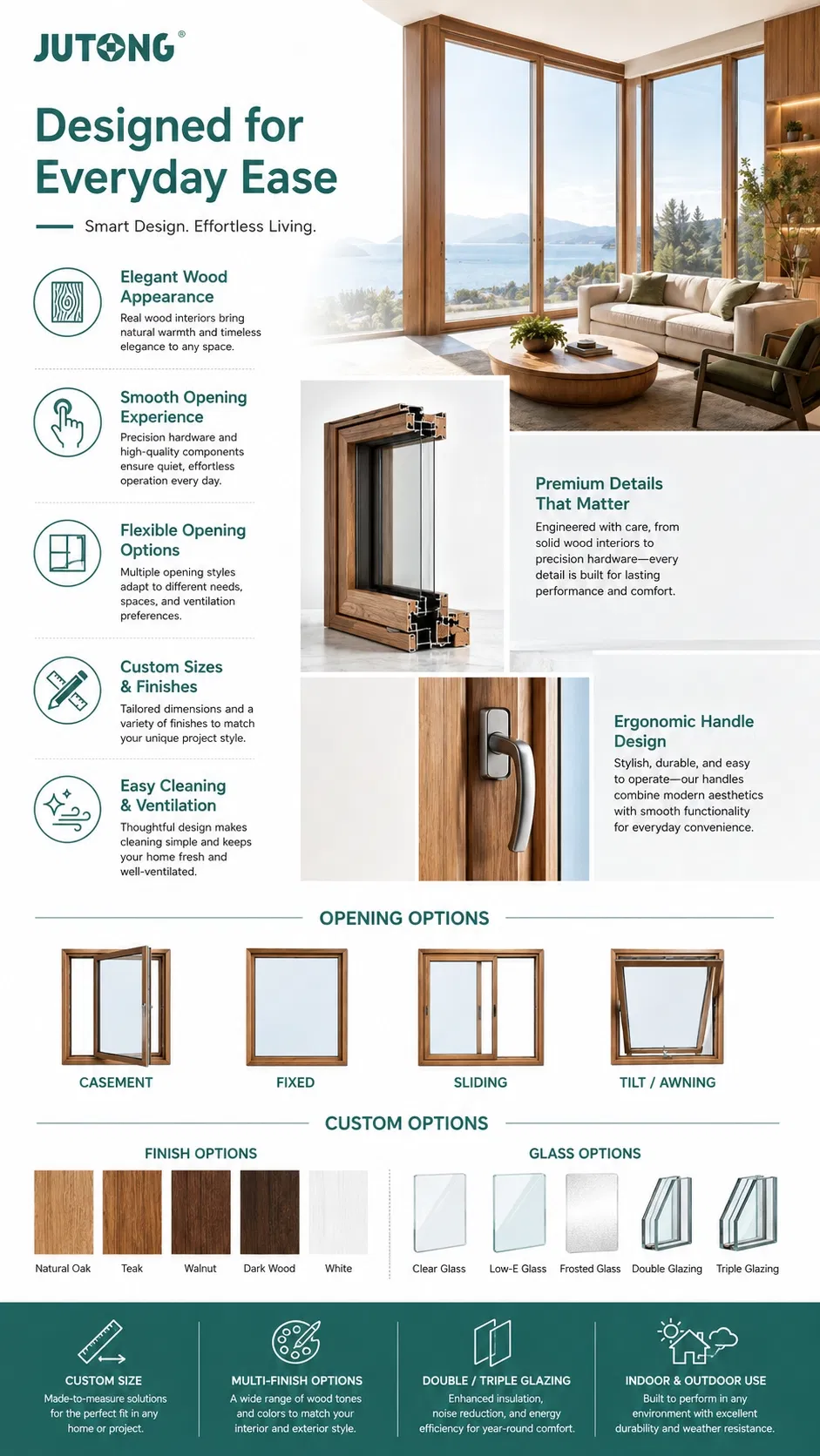 Aesthetic Wood-Clad Aluminum Windows for Architectural Beauty