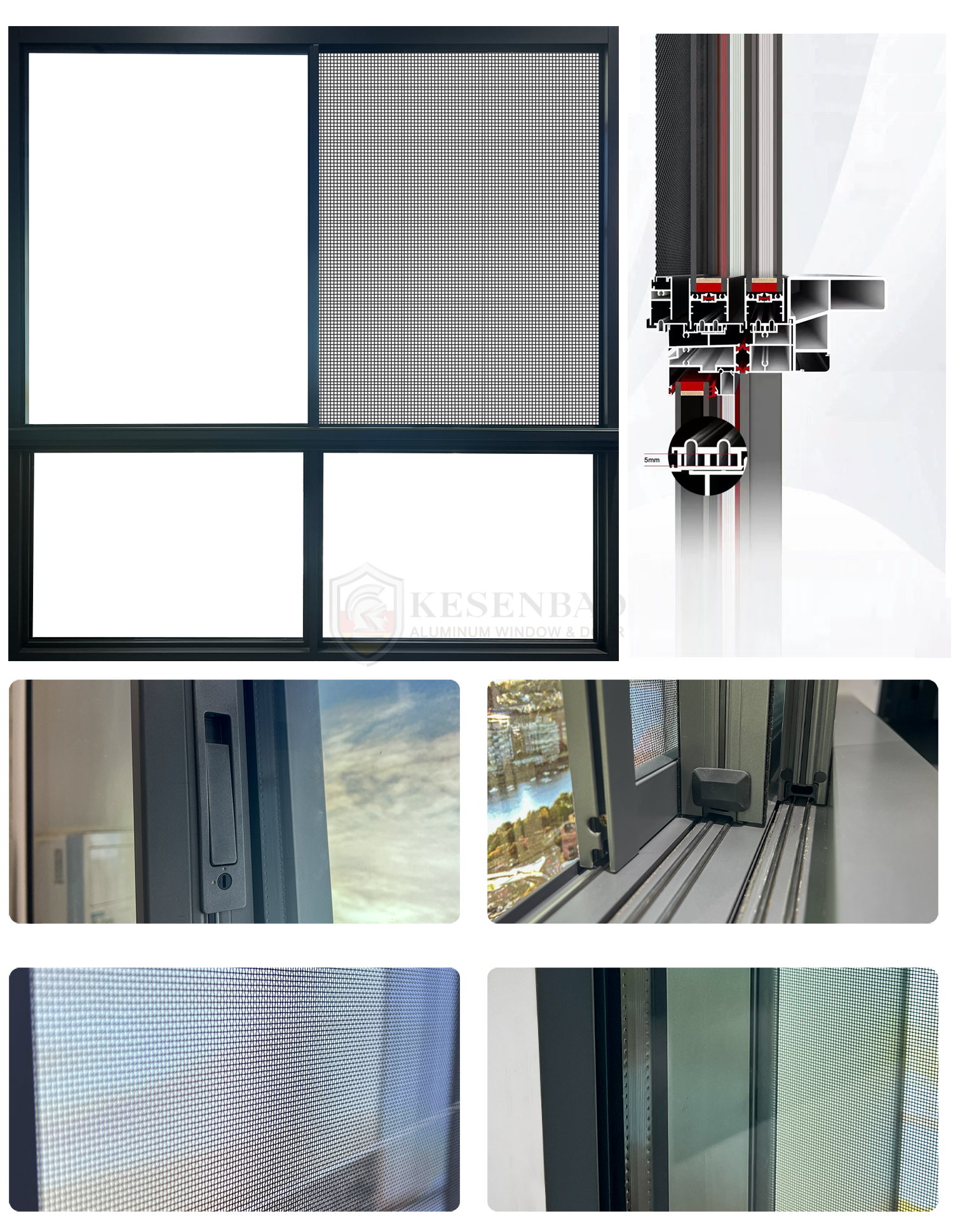 130# Slim Frame Sliding Window