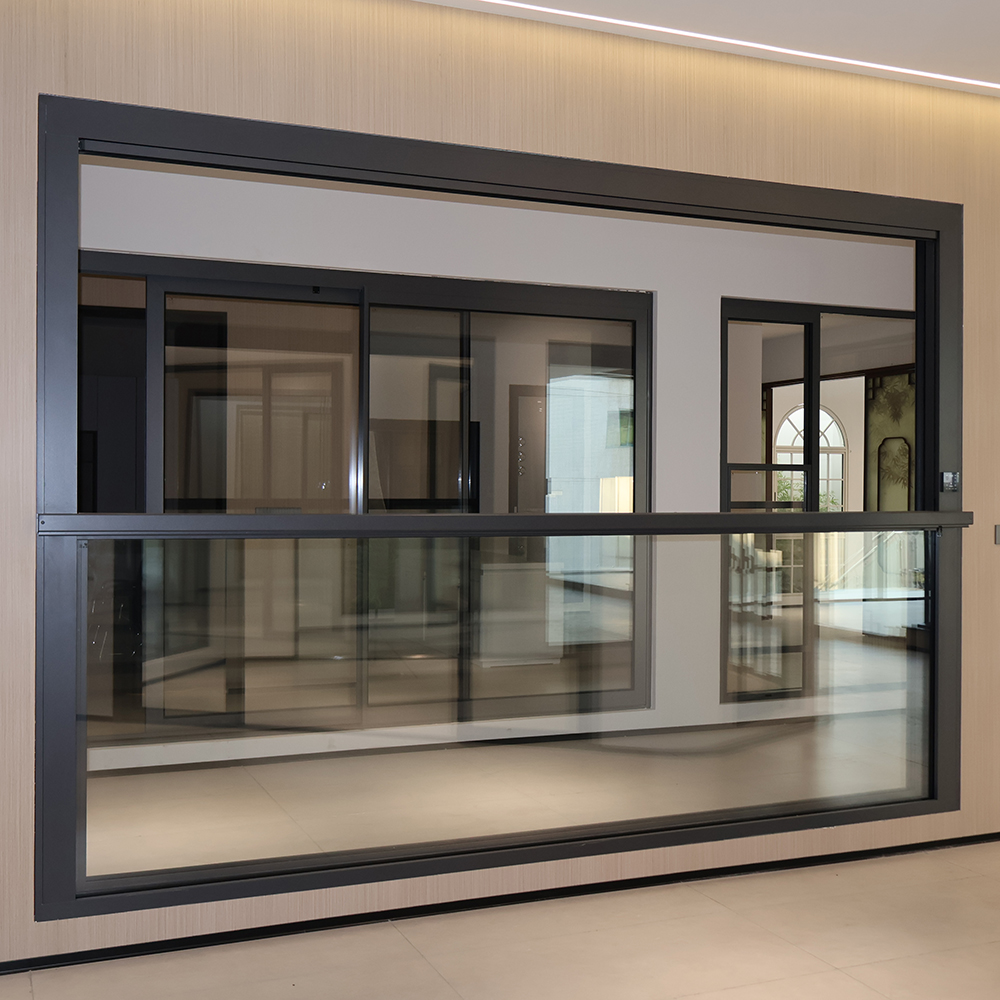 High Quality Automatic Electric Lift Anti-Theft Sliding Glass Window Anti-Pinching for Apartments Smart Aluminum Alloy