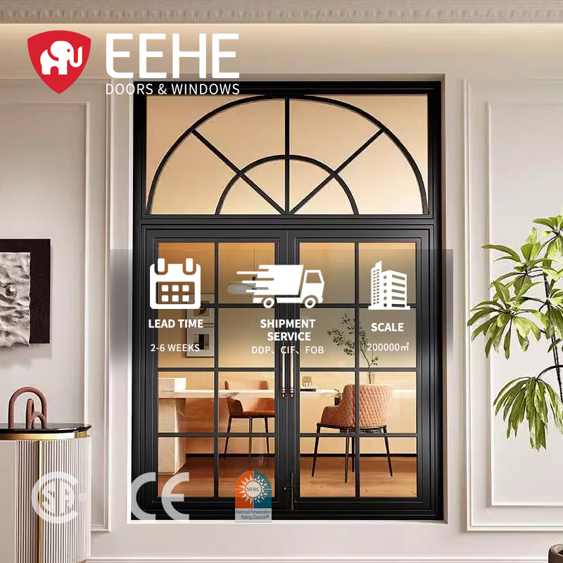 Eehe Modern Black Aluminium Casement Windows with Luxury Fixed As2047