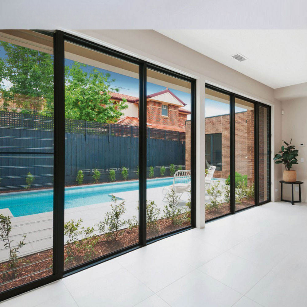 Interior Bathroom Thermal Break Aluminum Alloy Sliding Door With Double Glazed Tempered Glass Waterproof Heavy Duty Patio Door