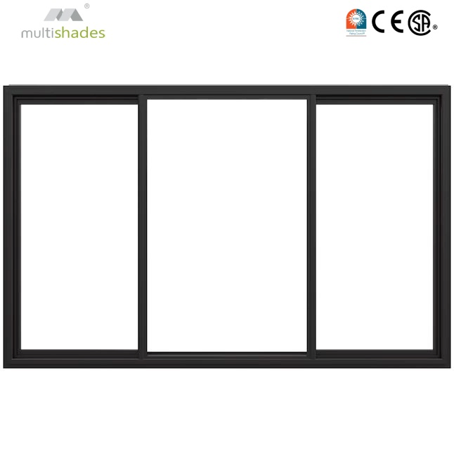 Multishades Nfrc Standard Thermal Break Aluminium Window with Tempered Glass Wind Resistant Aluminum Sliding Window