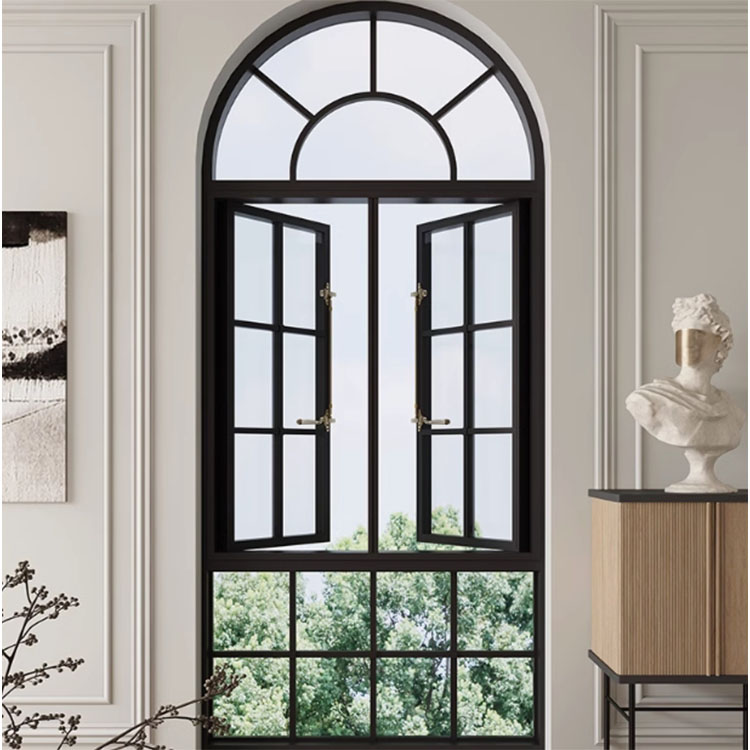 NFRC Standards High Energy Efficiency Double Glazing Aluminum French windows Double Casement Window with Grill