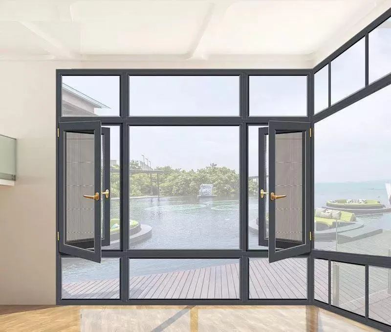 Custom Villa House Aluminum Fixed Window with Waterproof Glass