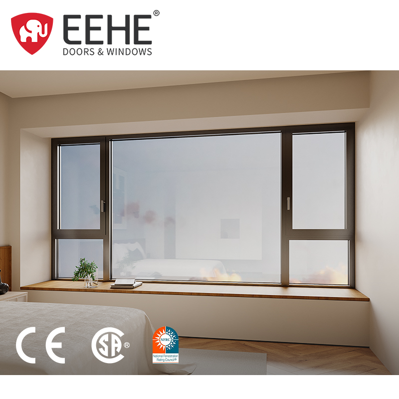 EEHE Sound Casement Windows NFRC Certified Aluminum Frame Double Glazed Low-E Glass Tilt And Turn Window