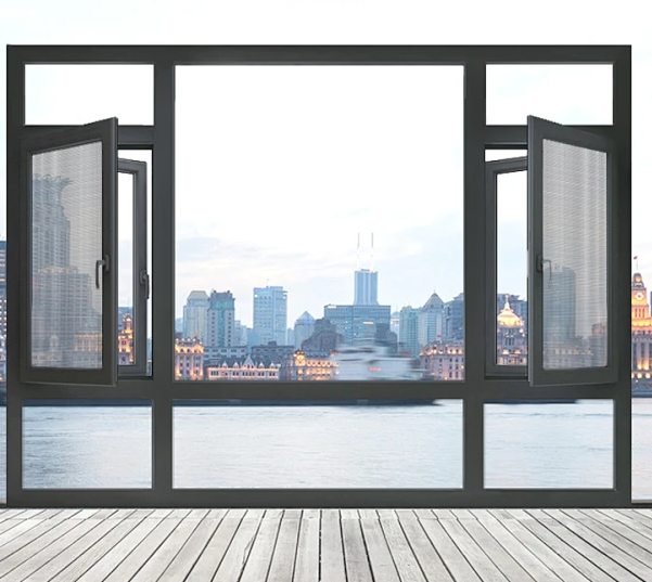 Factory Supply Double Glaze Hurricane Impact Outward Aluminum Window Casement Window High Security Soundproof Windows