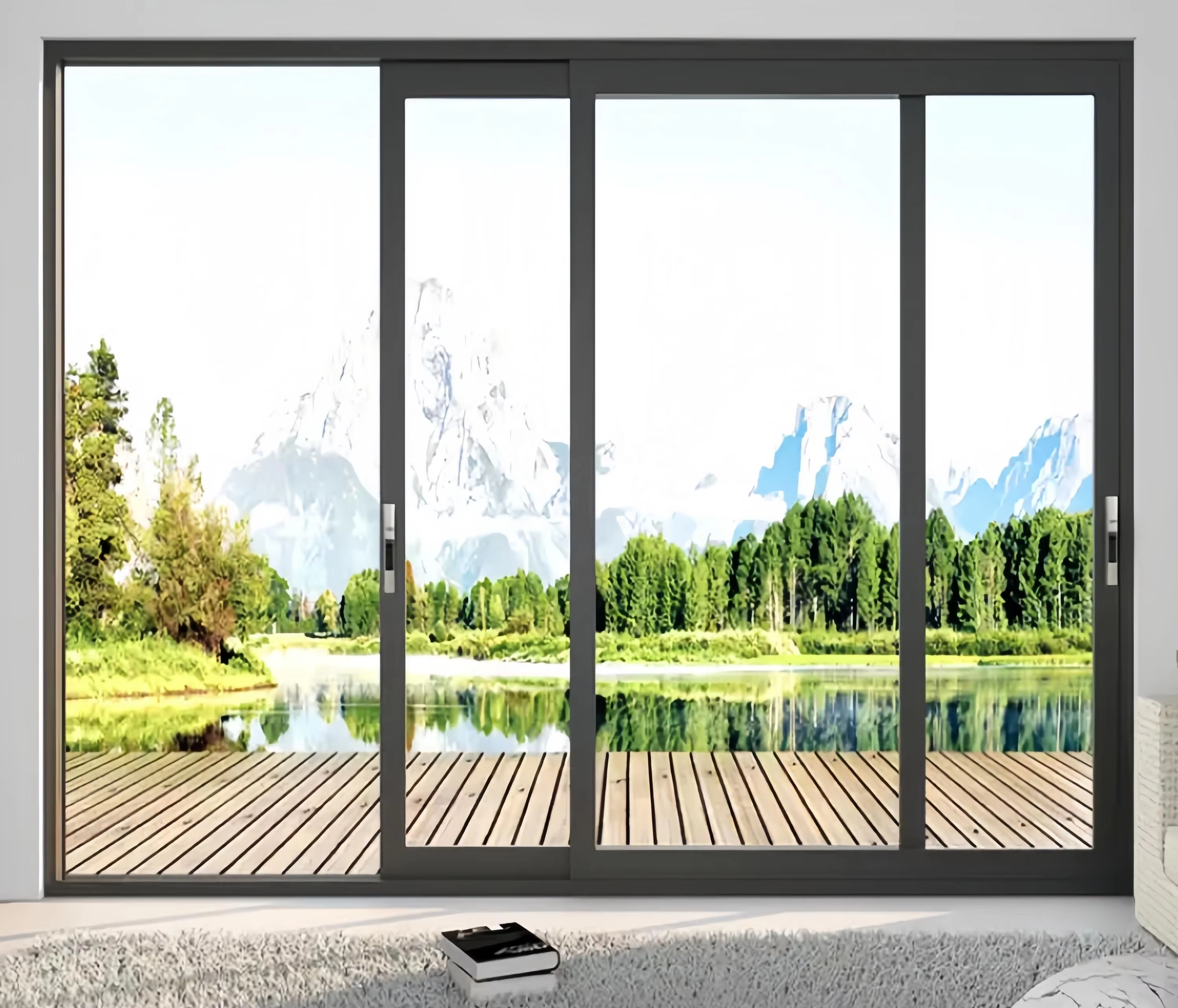 Waterproof Double Glass Glazed Alloy Aluminium Sliding Window with Mesh for Balcony