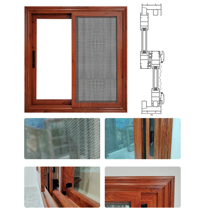 Wholesale Energy Saving Sliding Aluminum Windows Waterproof Double Glazed Sliding Window for Apartment Villa