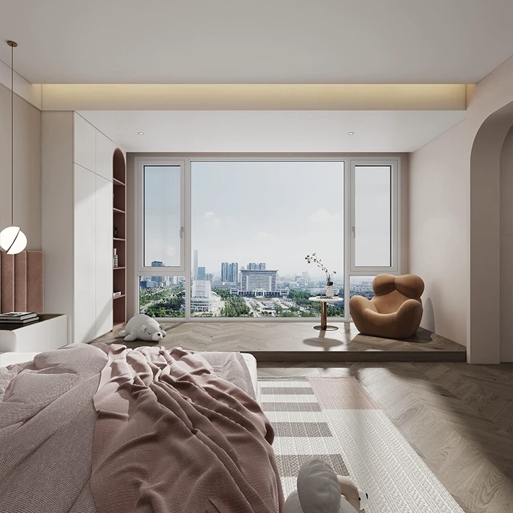 High Quality Thermal Break Aluminum Fixed Windows Modern Windproof for High Rise Apartment and Bathroom Use