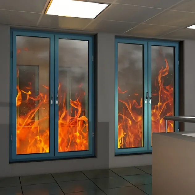 Architectural Aluminum Fire-Resistant Window with Thermal Break