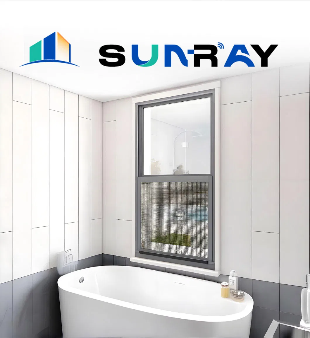 Architectural Aluminum Vertical Sliding Window Energy Efficient Glass and Stylish Frame Window