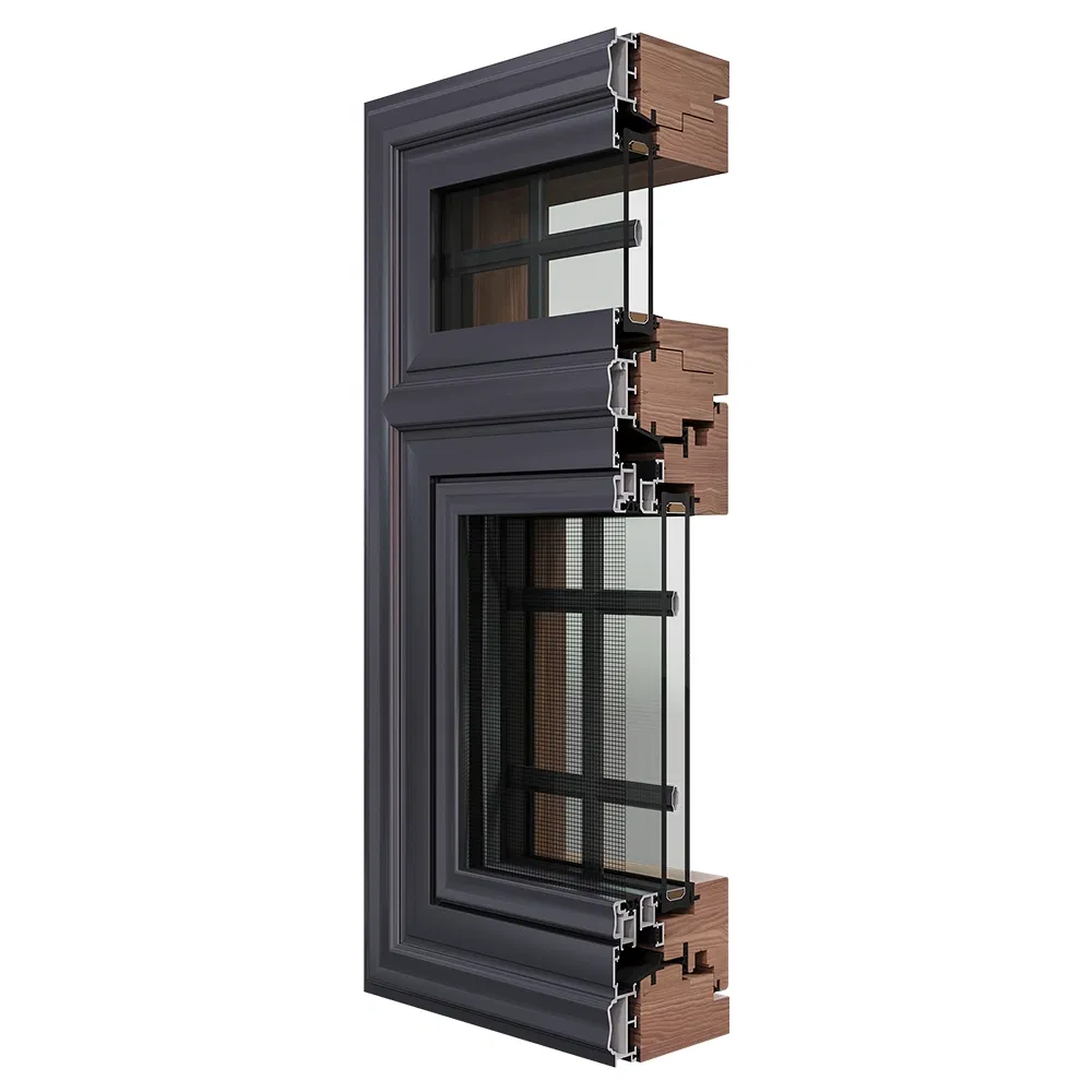 Luxury Finish Wood-Clad Aluminum Windows Premium Wood Aluminum Composite Windows for Residential Interior Renovation Upgrade