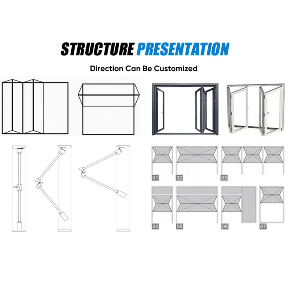 Industrial Grade Aluminum Sliding Folding Window With Enhanced Sound Insulation and Heat Proof Capability