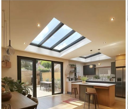 American Modern Design Automatic RV Skylight Window Aluminum Alloy Sliding Smart Operable Double Tempered Glass Apartment Villa