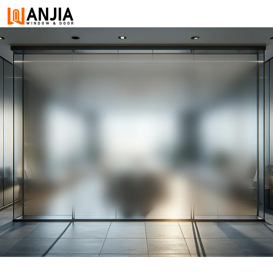 HISENG Smart Security Tint Switchable Privacy Window Modern Aluminum Sliding Smart Glass for Bedroom Hotel Living Room Villa