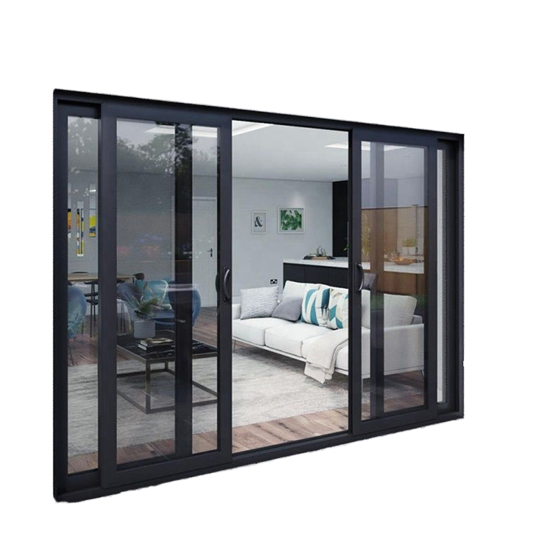 Interior Bathroom Thermal Break Aluminum Alloy Sliding Door With Double Glazed Tempered Glass Waterproof Heavy Duty Patio Door
