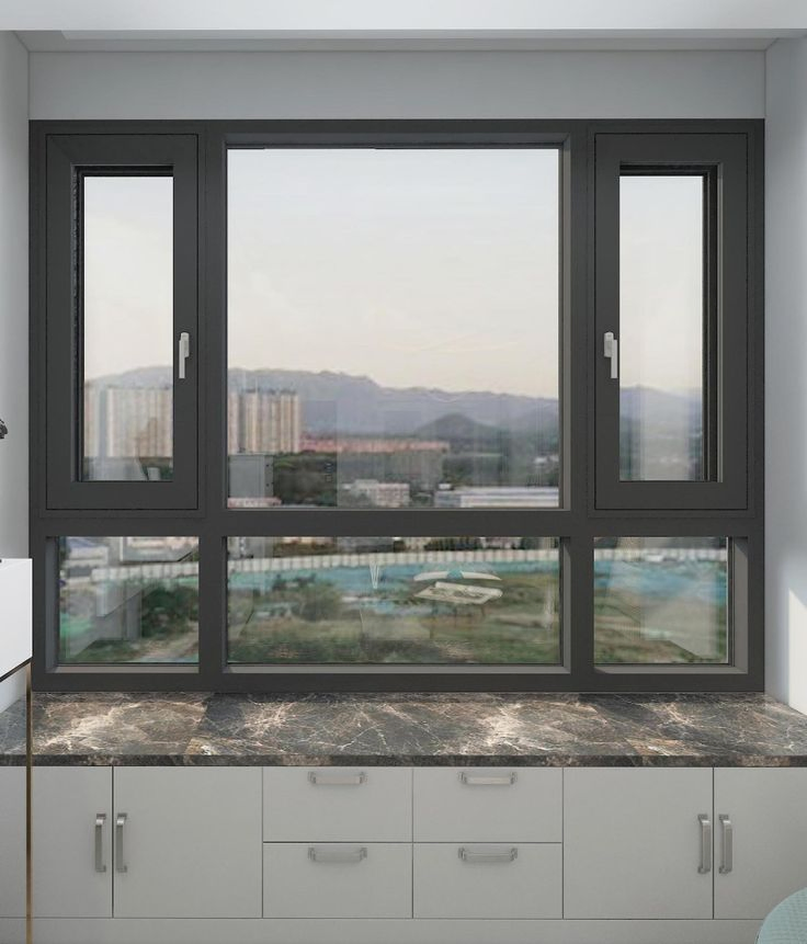 Hurricane-Impact Resistant Security Aluminum Window with Screen Window