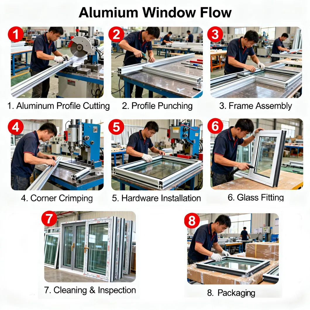 Low-Maintenance No-Rust No-Deformation Easy-Handling Commercial-Residential Standard Aluminum Doors and Windows