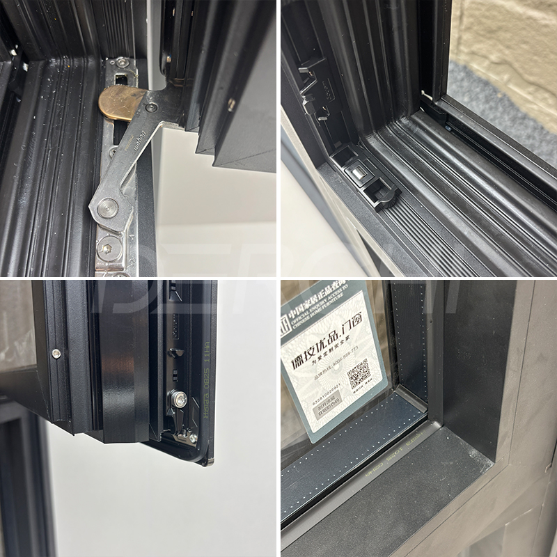Canadian Standard Energy Star Luxury Modern Energy Efficient Black Window Impact Thermal Insulation Aluminum Casement Windows