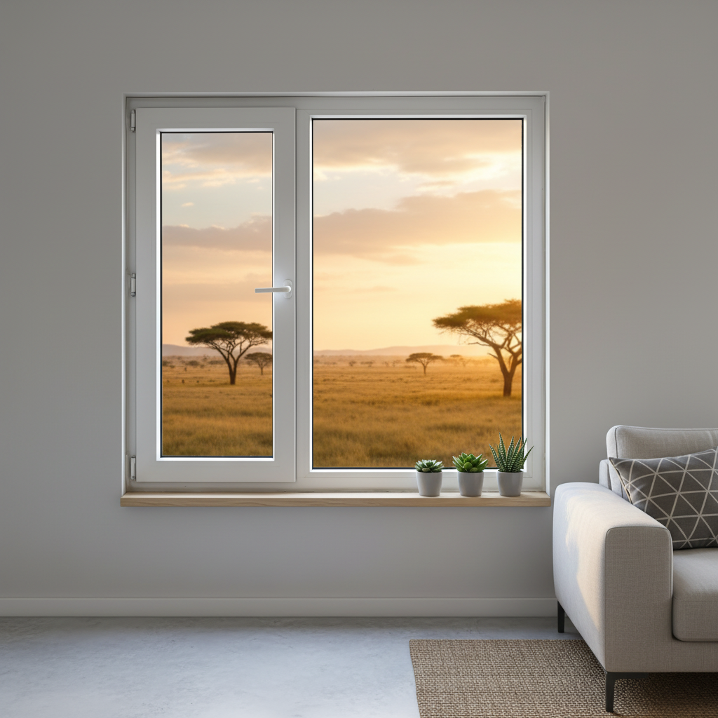 Luxury Aluminum Casement Window Double Glazed Thermal Break Sound Insulated High Rise Building Design