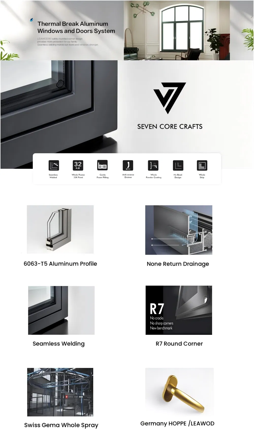 China Factory Aluminum Aluminium Swing Tilt Turn Window with Double Glazed Soundproof Glass for Home Apartment School Hotel