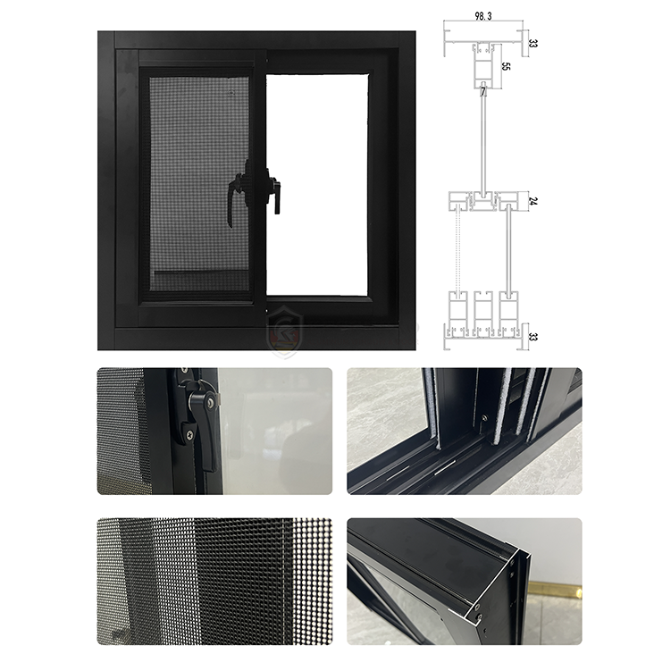 Wholesale Energy Saving Sliding Aluminum Windows Waterproof Double Glazed Sliding Window for Apartment Villa