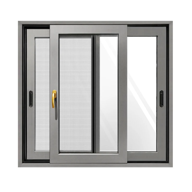 House Single Aluminum Window and Door Pane Glass Louvers Fixed Aluminum Casement Window with Black Color Sub Frame