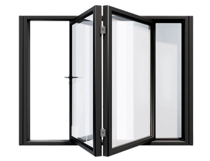 Professional Tempered Glass Foldable Windows Soundproof Aluminum Bifold Folding Windows