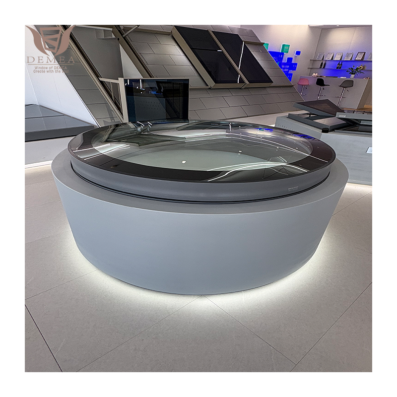 DEMEA Wholesale European Standards Tempered Glass Aluminum Frame Roof Electric Smart Round Skylight windows