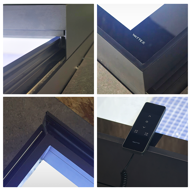 Smart Modern Remote Control Opening Ventilation Skylight Aluminum Double Glazed Glass Roof Window Automatic Sliding Soundproof