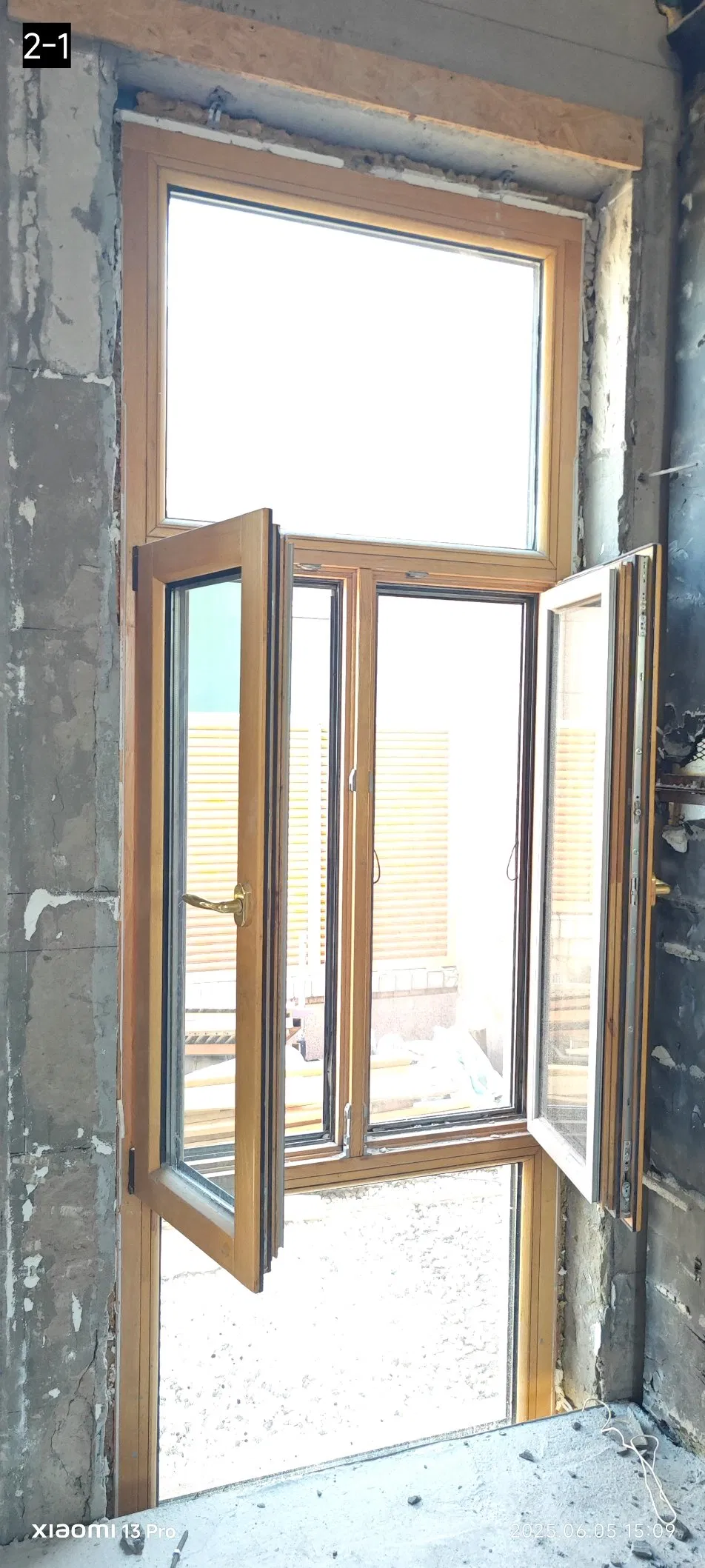 Hurricane-Resistant Impact Thermal Break Aluminum Wood Casement Glass Window for House