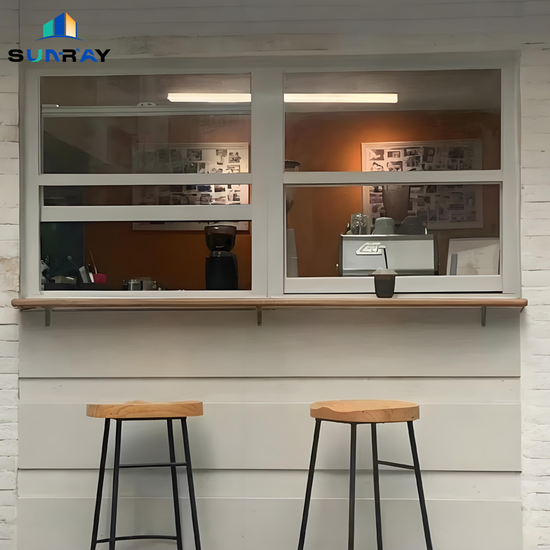 Architectural Aluminum Vertical Sliding Window Energy Efficient Glass and Stylish Frame Window