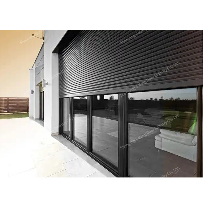 Custom Modern Aluminum Alloy Roll Window Shutters Industrial Electric Hurricane Roller Louver System Automatic Exterior Use